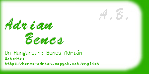 adrian bencs business card